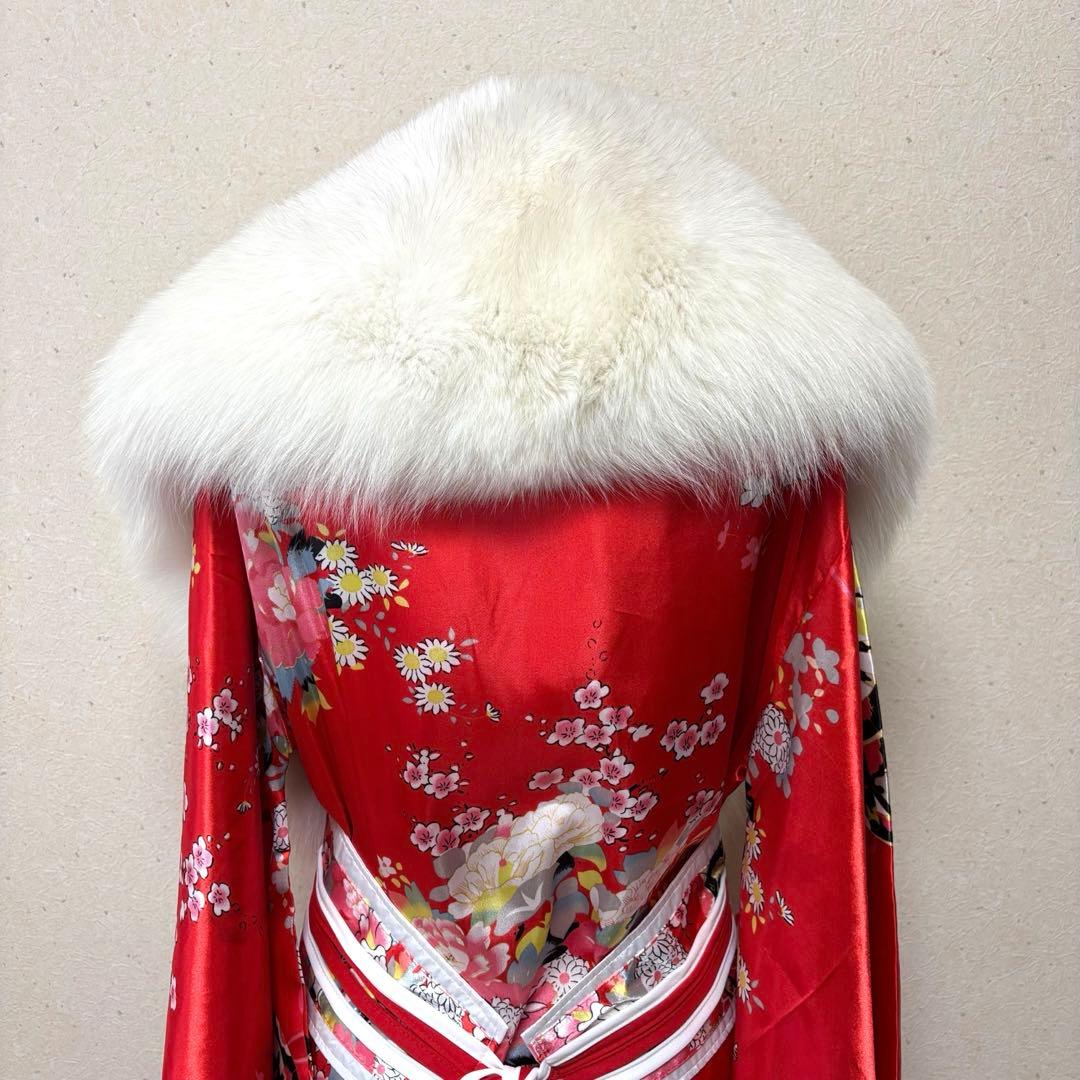 美品 サガフォックス シャドーフォックス ショール 大判 ホワイト 成人式