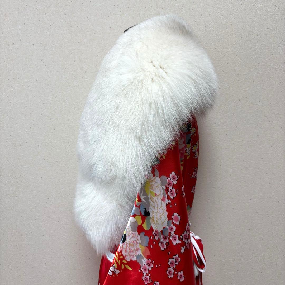 美品 サガフォックス シャドーフォックス ショール 大判 ホワイト 成人式