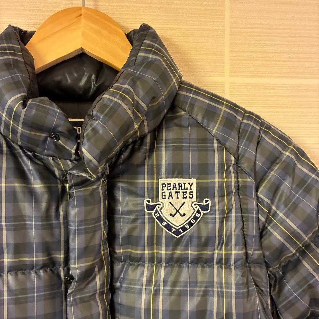 PEARLY GATES チェック柄 ダウンジャケット　リバーシブル　サイズ0