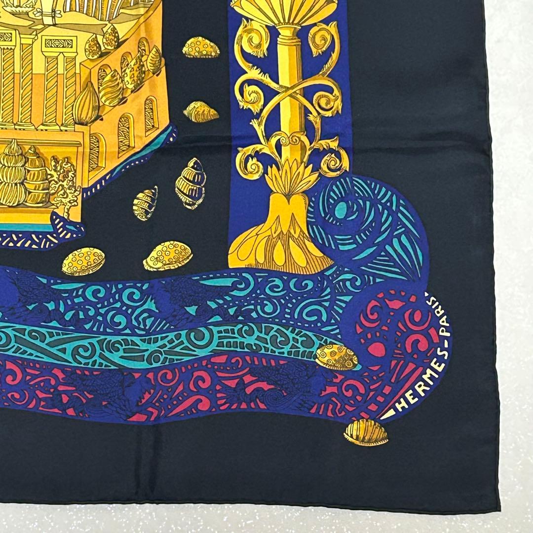 HERMES カレ 90 L'ATLANTIDE スカーフ シルク 【美品】