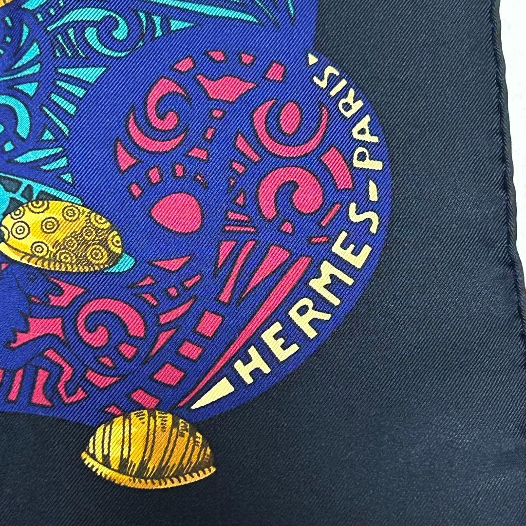 HERMES カレ 90 L'ATLANTIDE スカーフ シルク 【美品】