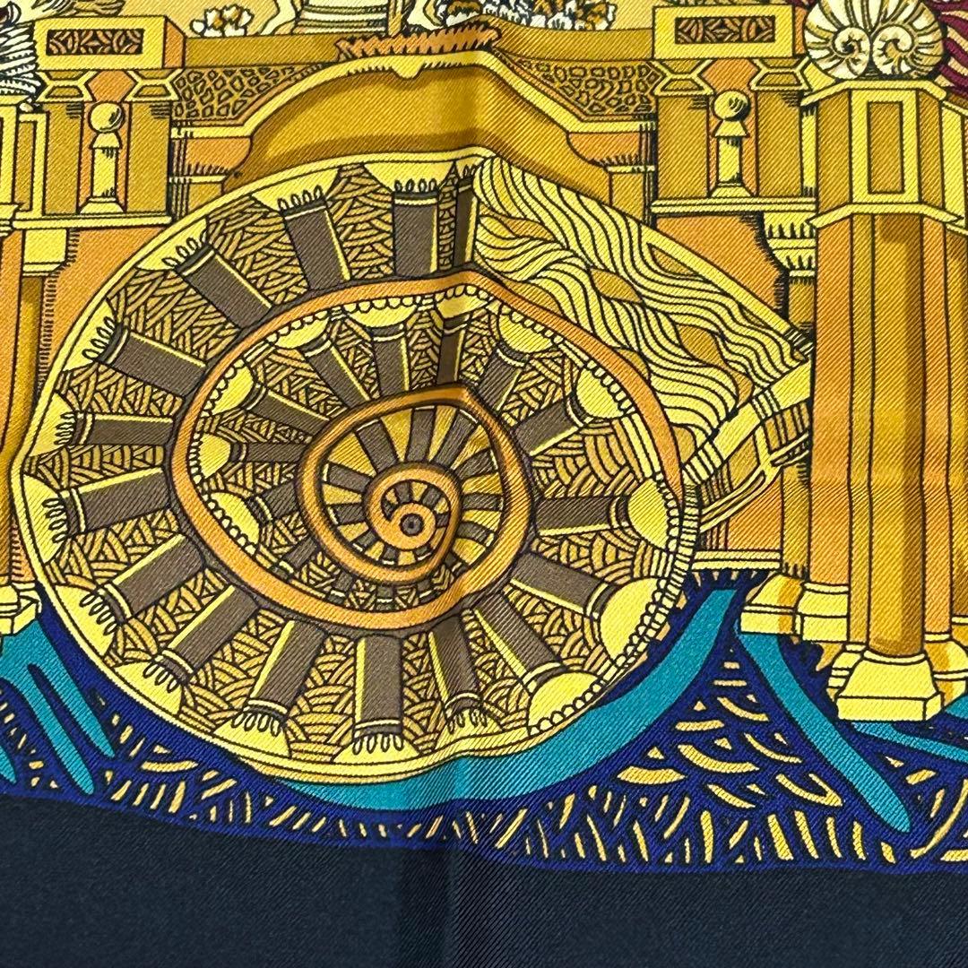 HERMES カレ 90 L'ATLANTIDE スカーフ シルク 【美品】
