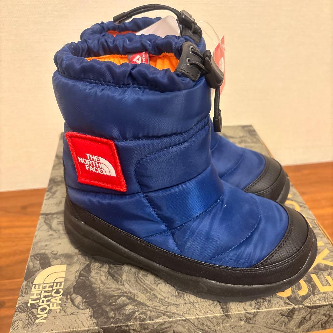 THE NORTH FACE ヌプシ キッズブーツ ロゴ ネイビー 21cm