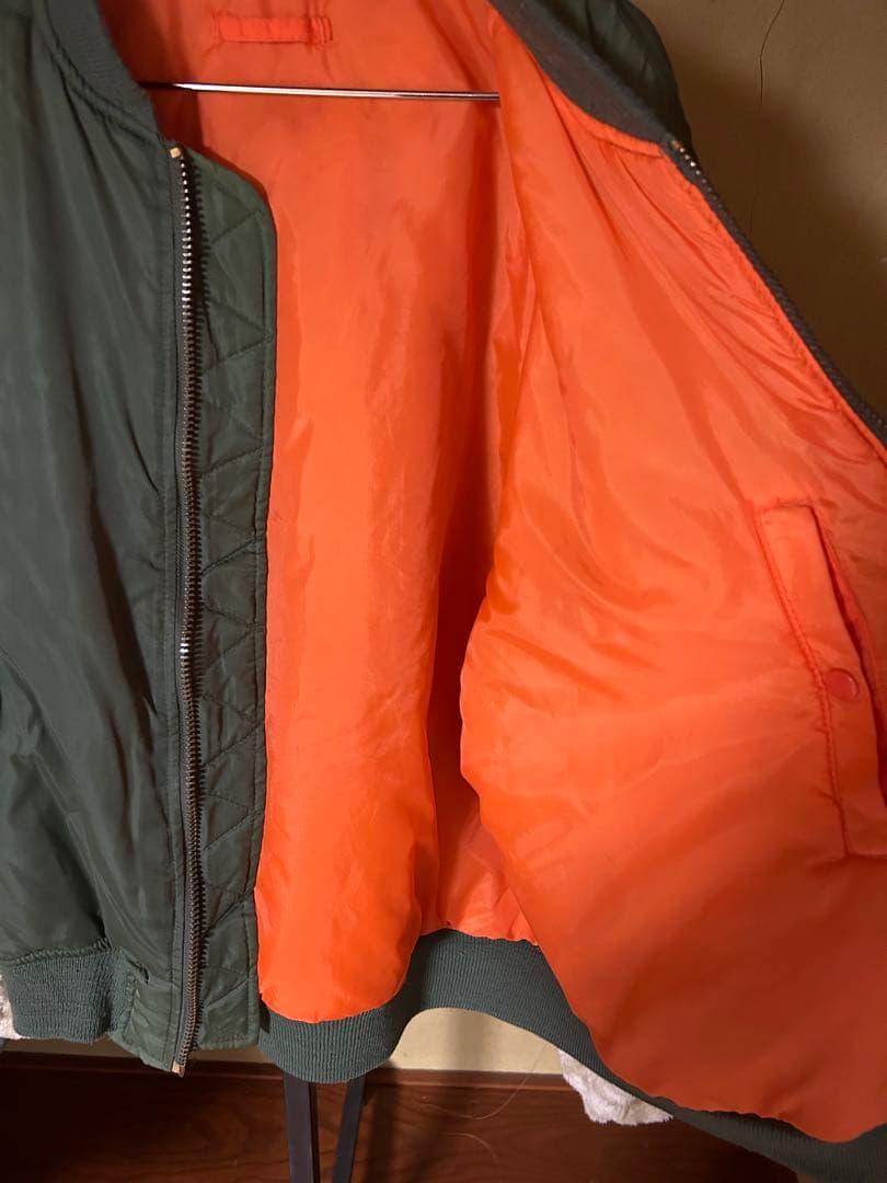 90s PHANTOMMILITARY MA-1ヴィンテージブルゾン　デカジップ