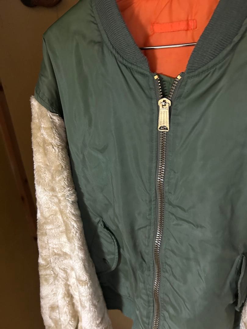 90s PHANTOMMILITARY MA-1ヴィンテージブルゾン　デカジップ