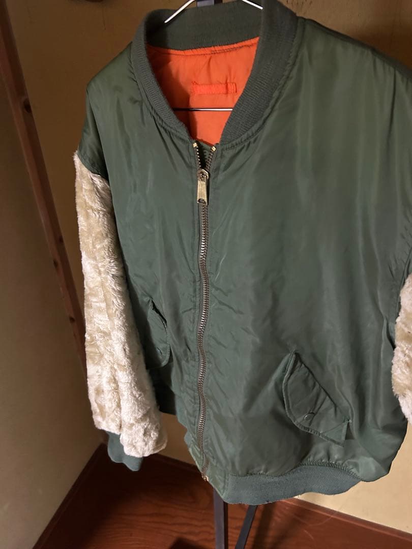 90s PHANTOMMILITARY MA-1ヴィンテージブルゾン　デカジップ
