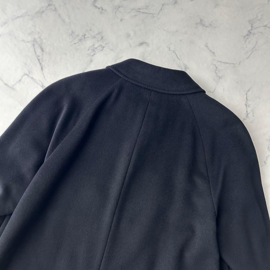 極美品✨　ピュアカシミヤ100%　サンヨーコート　ステンカラーコート　比翼　黒