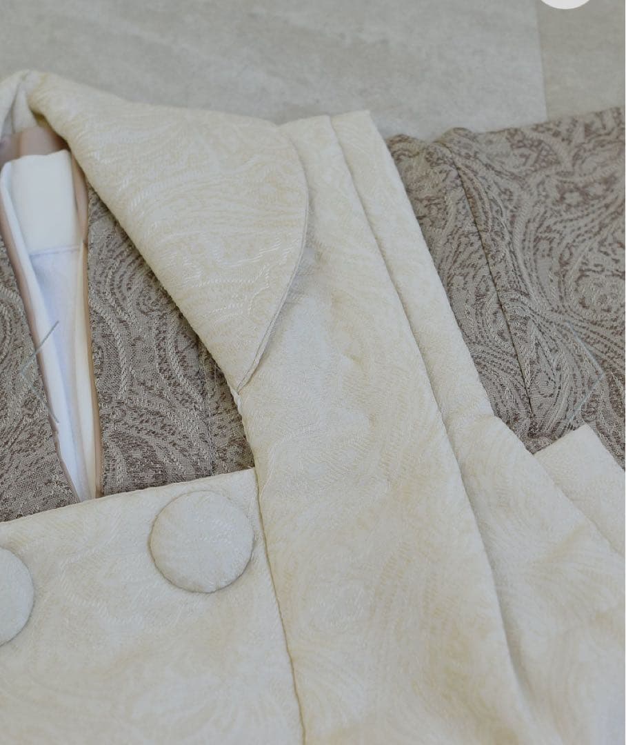 utatane 七五三 着物 3歳 男の子 被布セット オフホワイト ベージュ