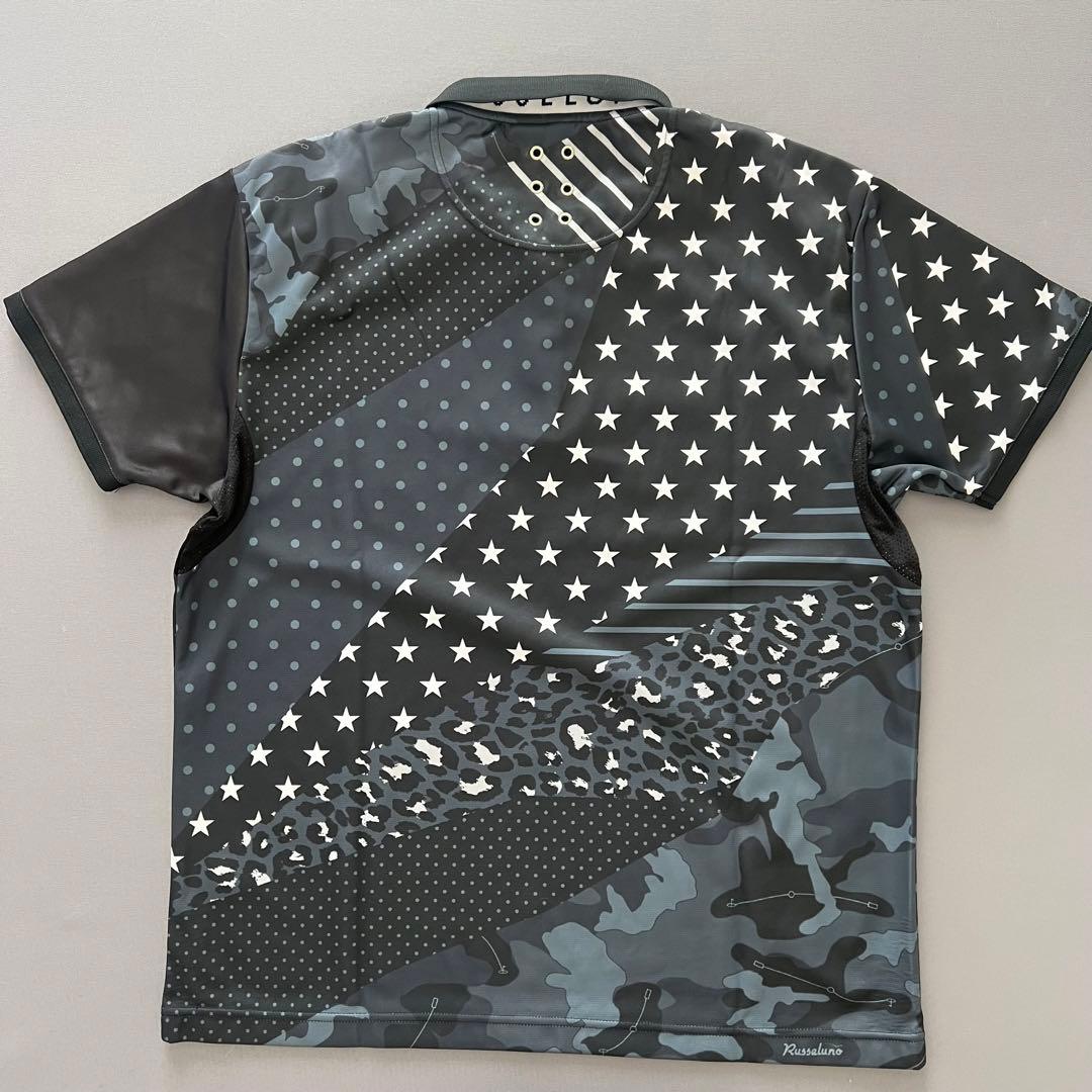 Russeluno ラッセルノ　ヒョウ柄　レオパード　ポロシャツ　メンズ　ゴルフ