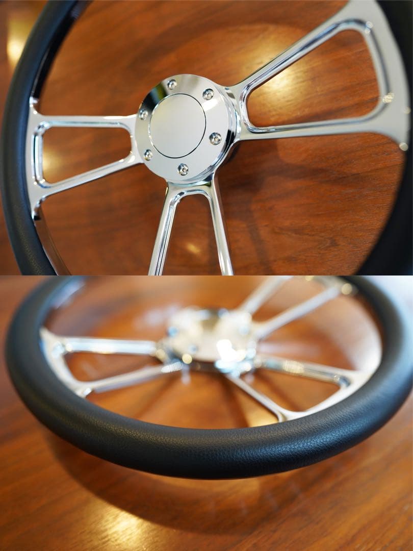 【早い者勝ち】クロムステアリング 14インチ USDM JDM ビレット