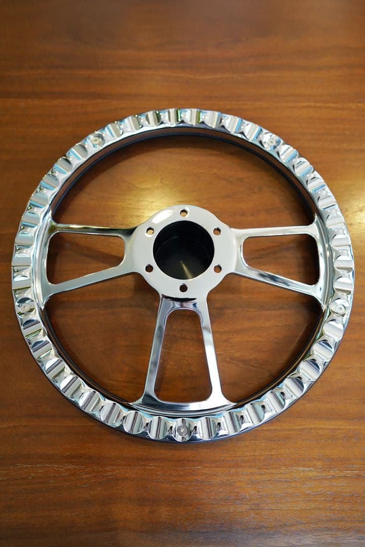 【早い者勝ち】クロムステアリング 14インチ USDM JDM ビレット