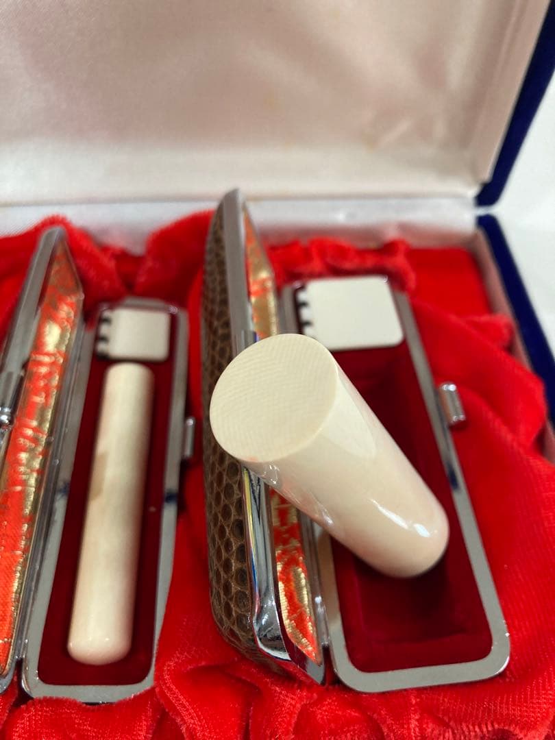 印鑑石 印鑑用　象牙調　パワーストーン　4本セット