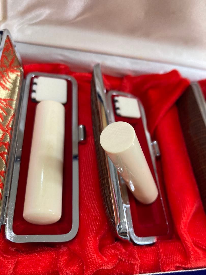 印鑑石 印鑑用　象牙調　パワーストーン　4本セット