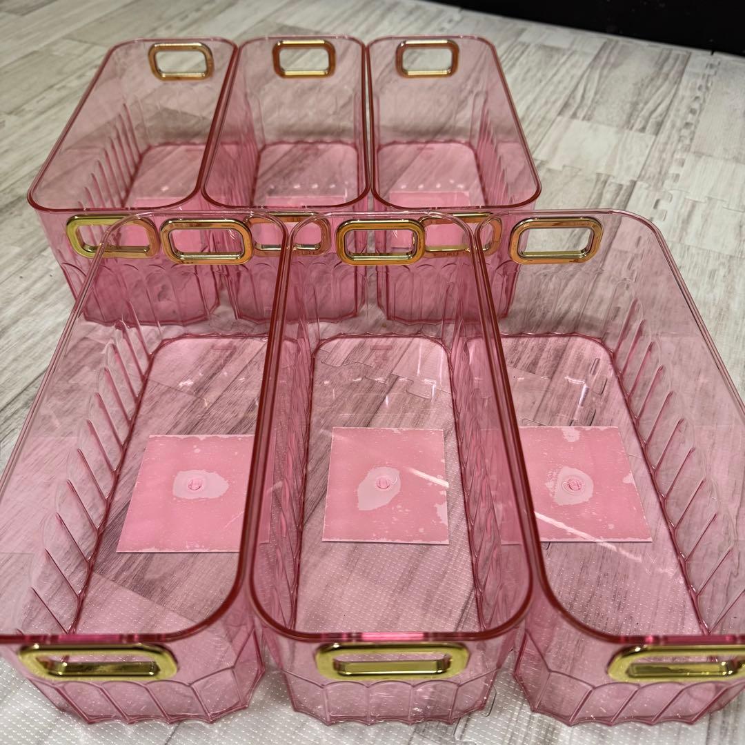 THREEPPY 冷蔵庫収納ケース ピンク 6点セット - メルカリ