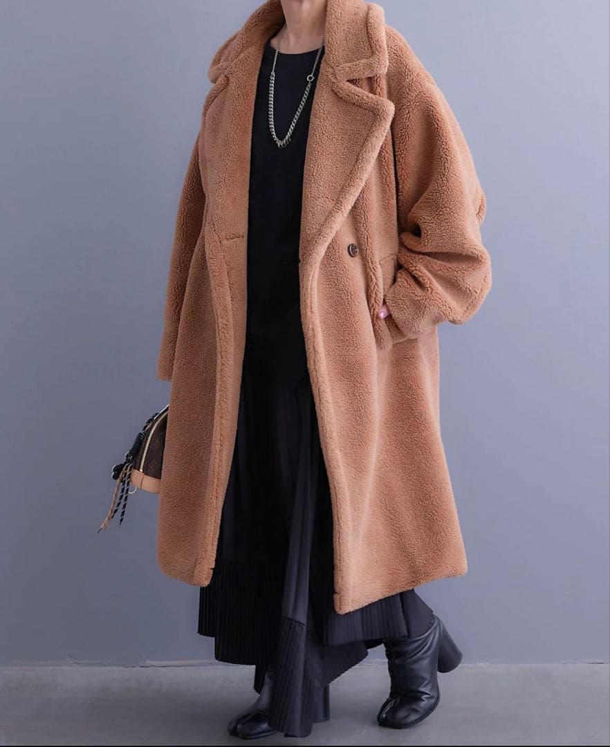 【AIJAN】テディボアロングコート　キャメル【新品未使用】