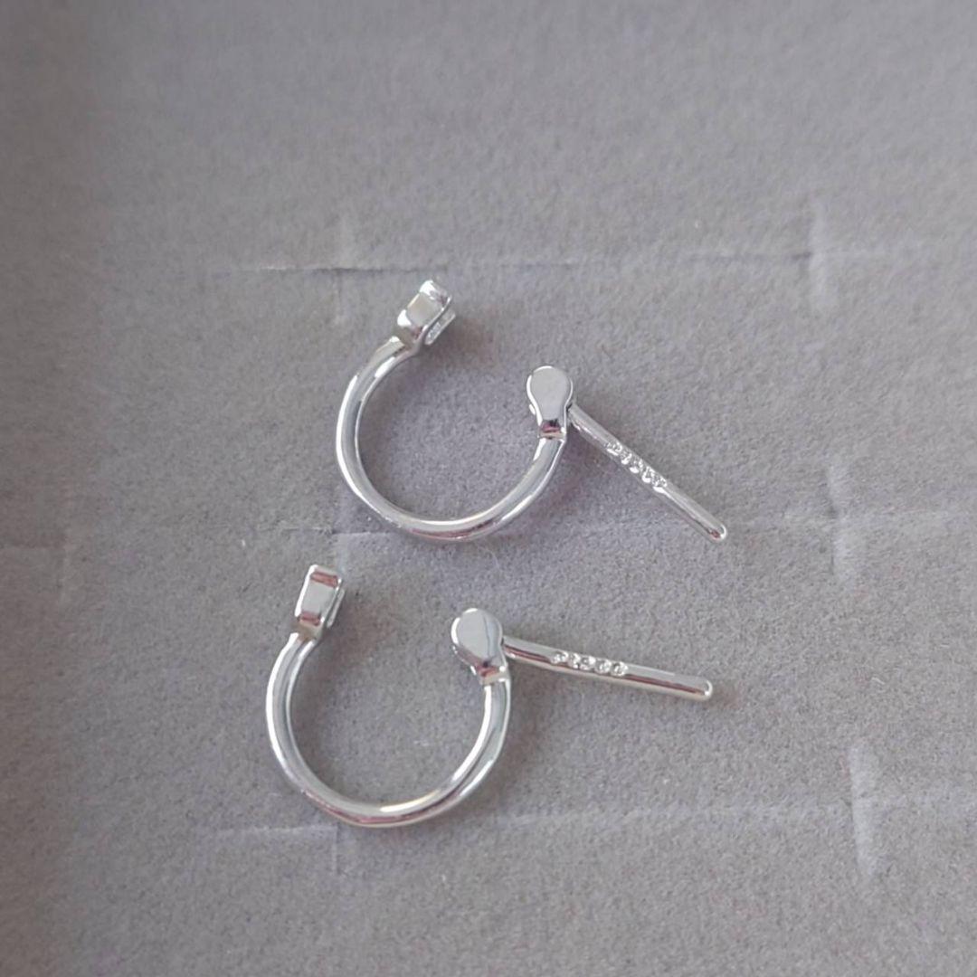 未使用　プラチナ　フープ　ピアス　Pt900
