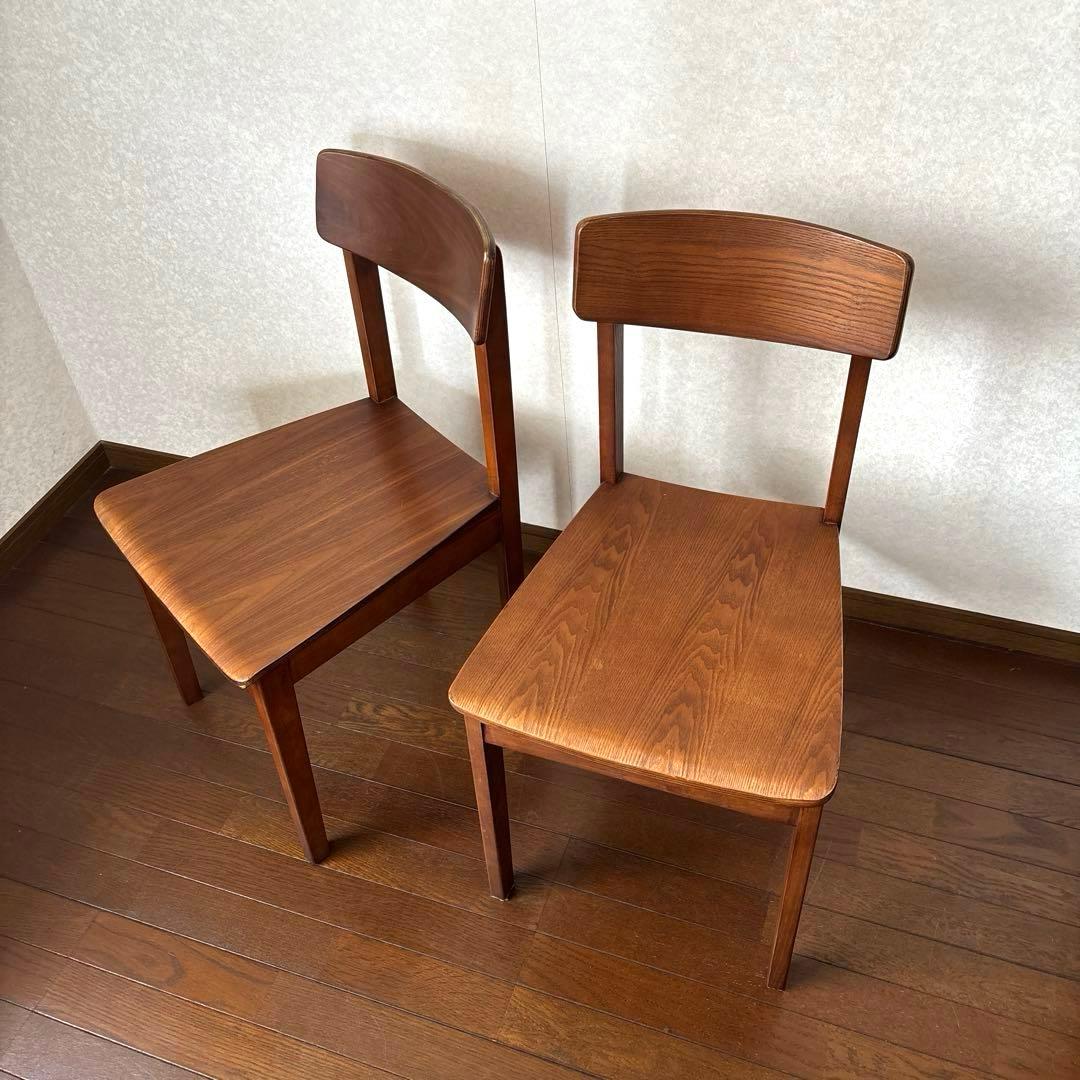 【良品】NOCE ダイニングチェア ベントウッド アンティーク調 ２脚セット ②