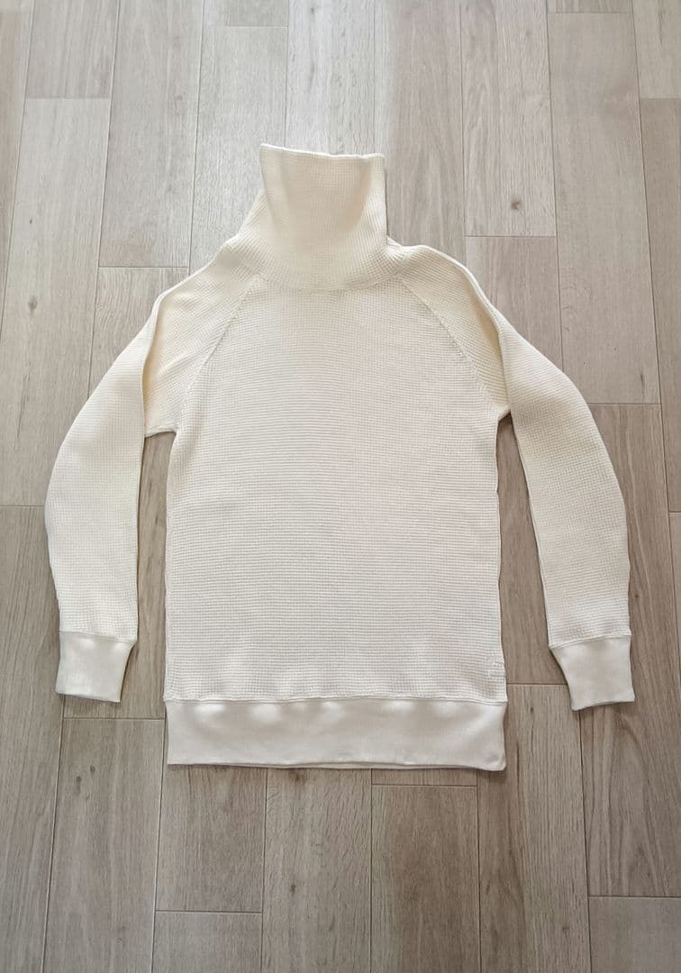 Healthknit ヘルスニット スーパーヘビーワッフル タートルネック 白