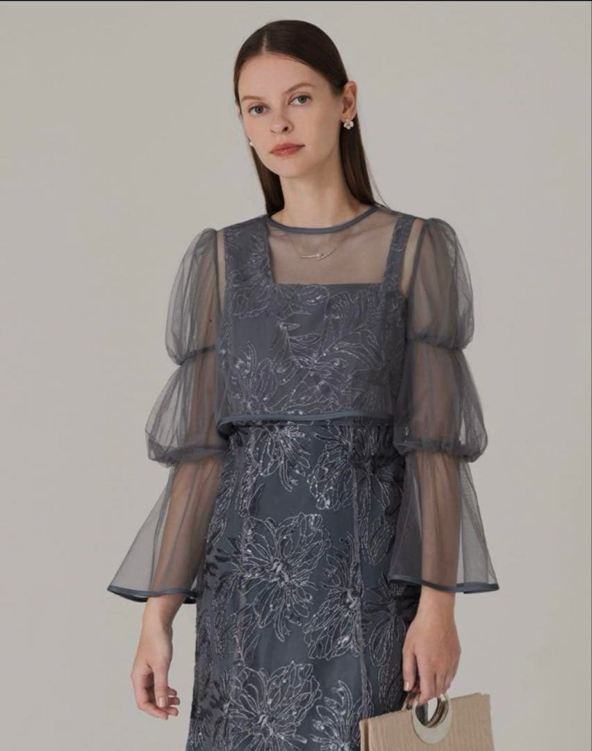 【完売品】LEJAフレアスリーブボレロ花柄刺繍マーメイドドレス