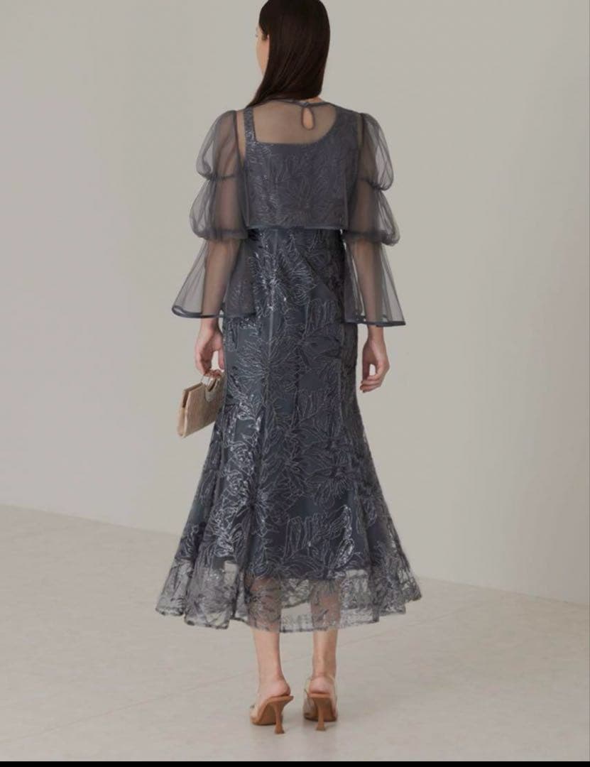 【完売品】LEJAフレアスリーブボレロ花柄刺繍マーメイドドレス