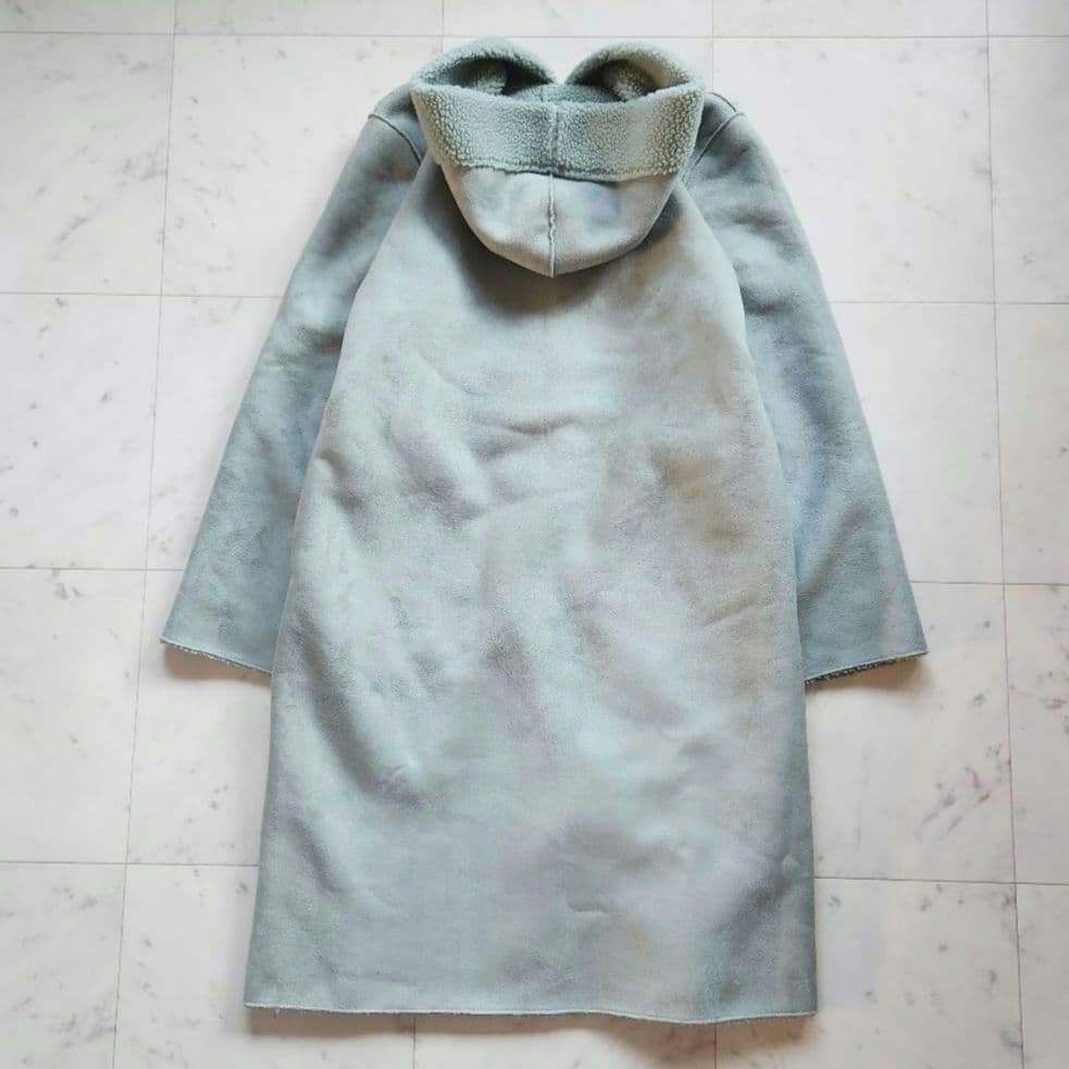 美品 シップス 定価3.4万 リバーシブルコート ムートン×ボア ミント