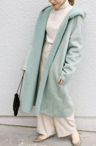 美品 シップス 定価3.4万 リバーシブルコート ムートン×ボア ミント