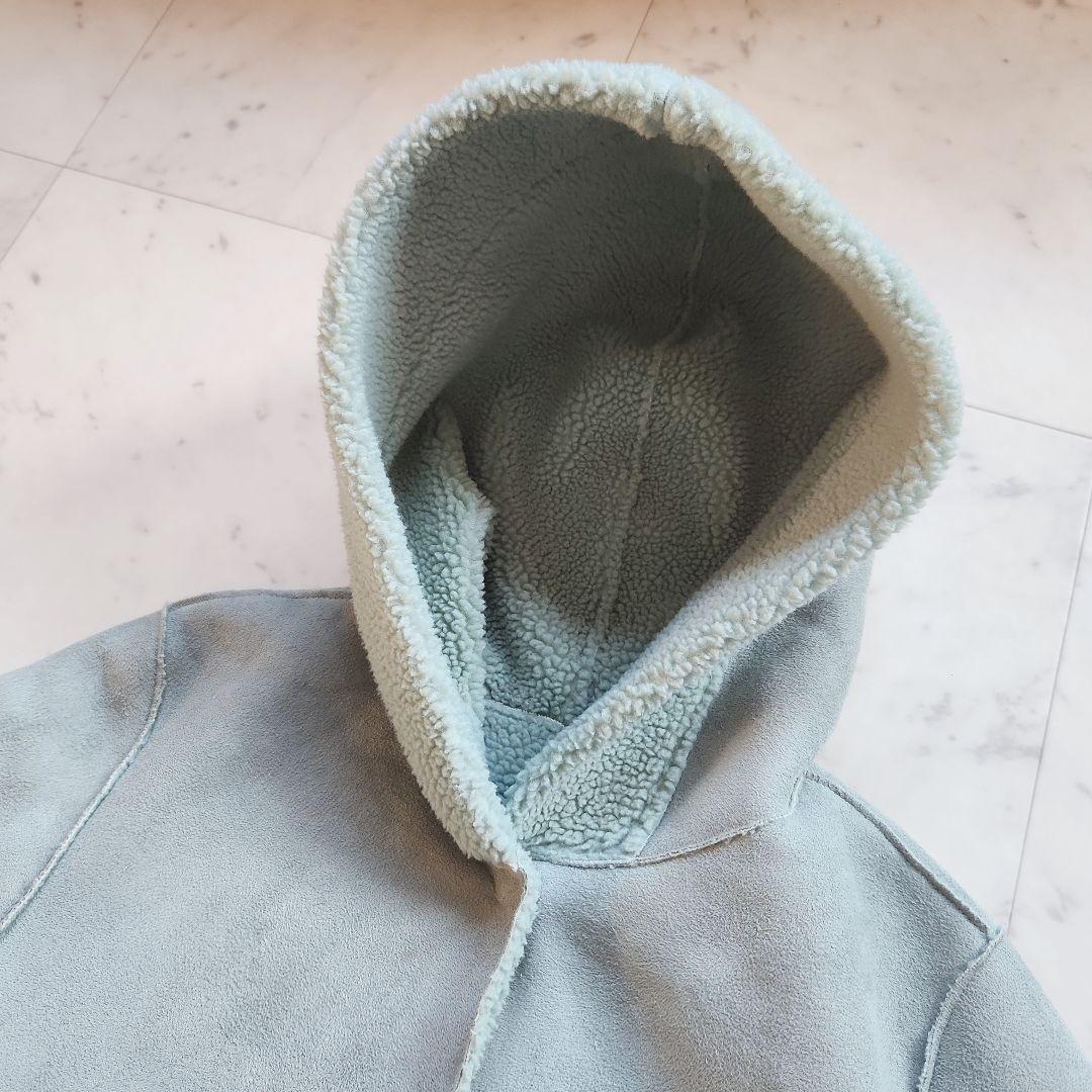 美品 シップス 定価3.4万 リバーシブルコート ムートン×ボア ミント