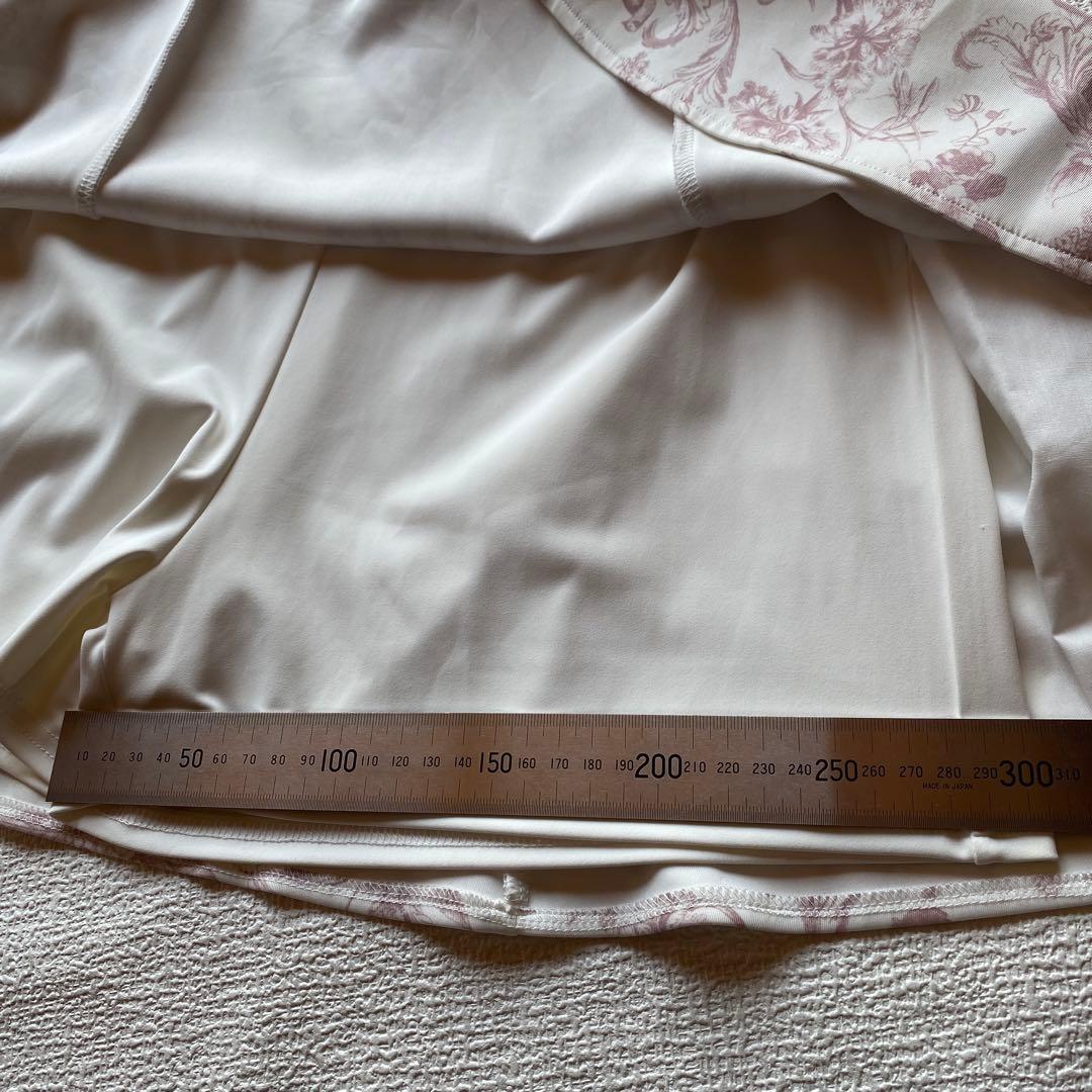 美品✨eimy golf ゴルフ　フレアースカートフラワー柄　ピンクM