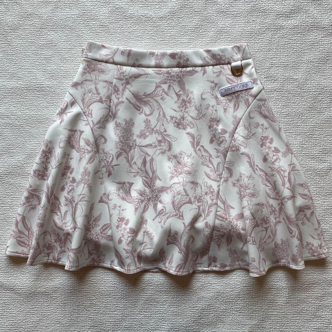 美品✨eimy golf ゴルフ　フレアースカートフラワー柄　ピンクM