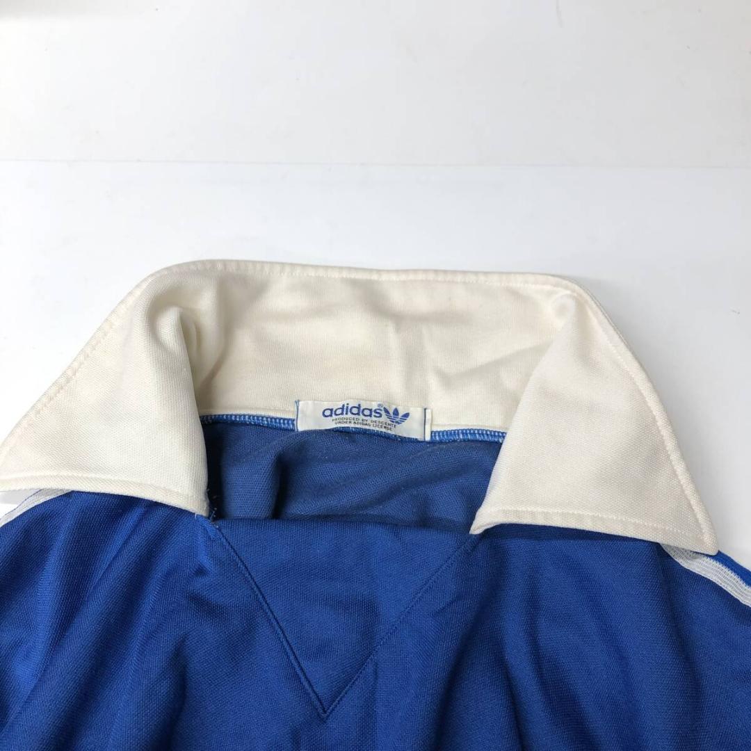 70s 80s デサントアディダス ゲームシャツ ブルー 長袖 L ADS-24
