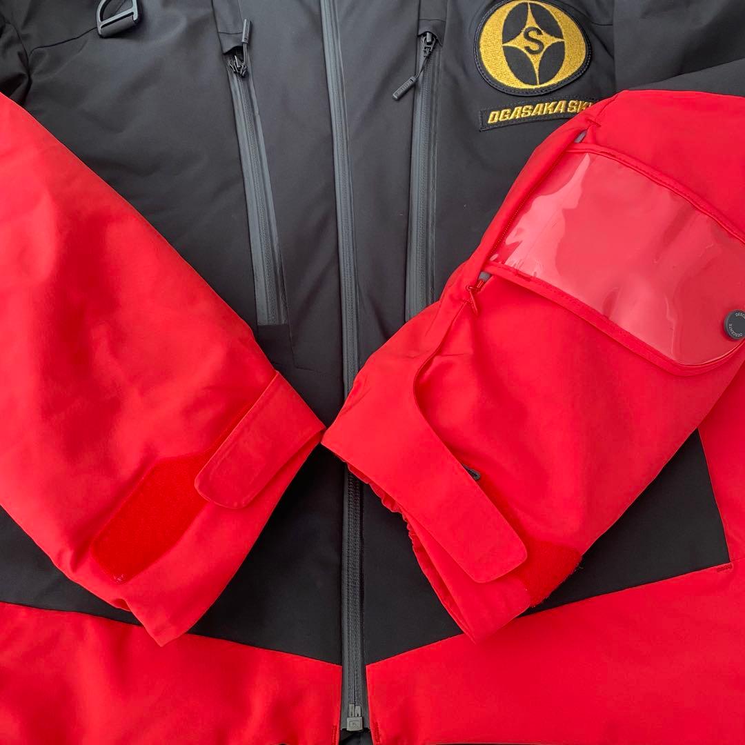 美品♪デサント オガサカ メンズM スキーウェア上下セット 黒赤 - メルカリ
