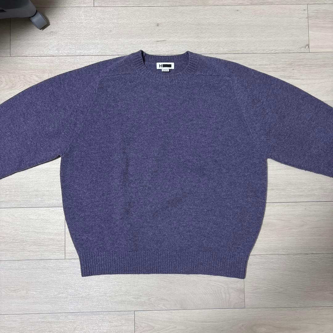 H beauty&youth パープル クルーネック ニット - メルカリ
