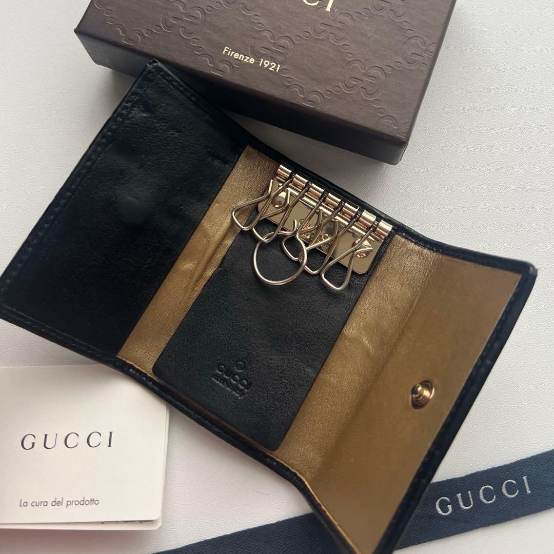 366 美品 GUCCI グッチ シマ キーケース