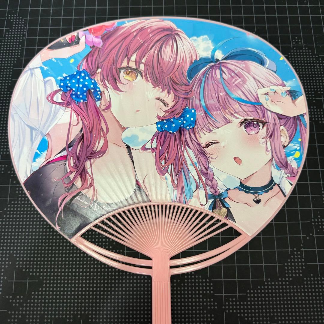 ホロライブ 湊あくあ 宝鐘マリン うちわ どんぐりねこ 氷菜 - メルカリ