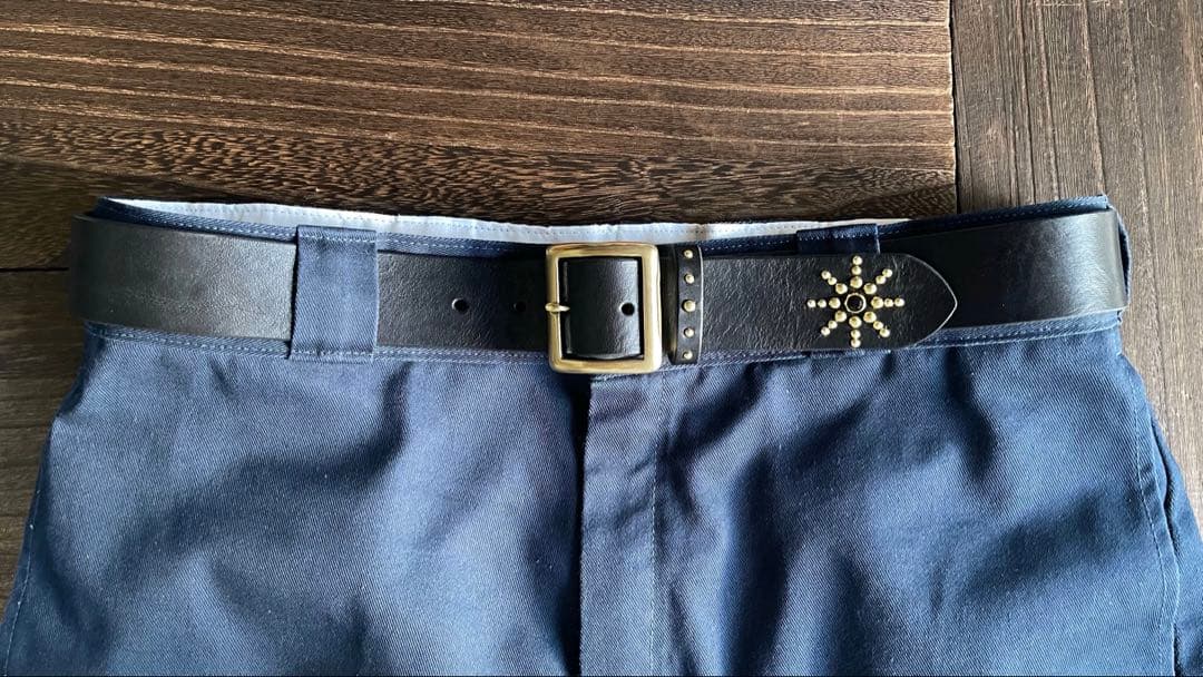 ディッキーズ874専用スタッズギャリソンベルト ミッスーリ真鍮HTC