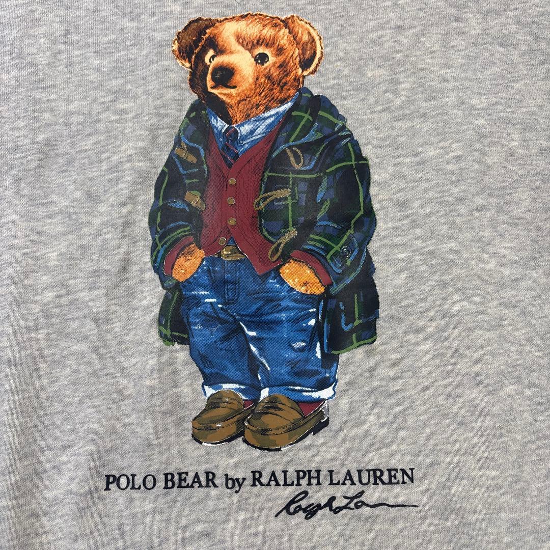 ポロラルフローレン ポロベア 裏起毛 クルーネック スウェット S グレー