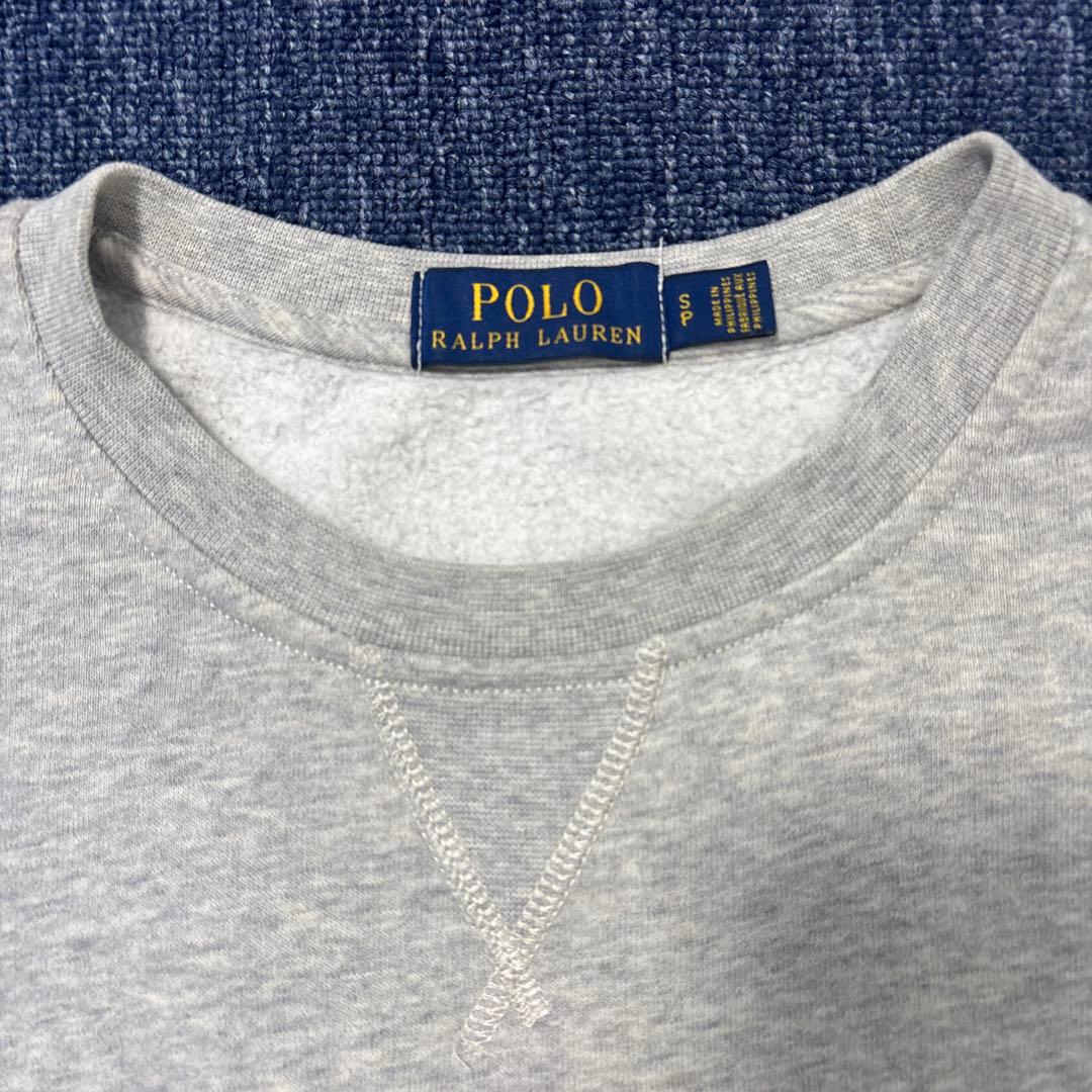 ポロラルフローレン ポロベア 裏起毛 クルーネック スウェット S グレー
