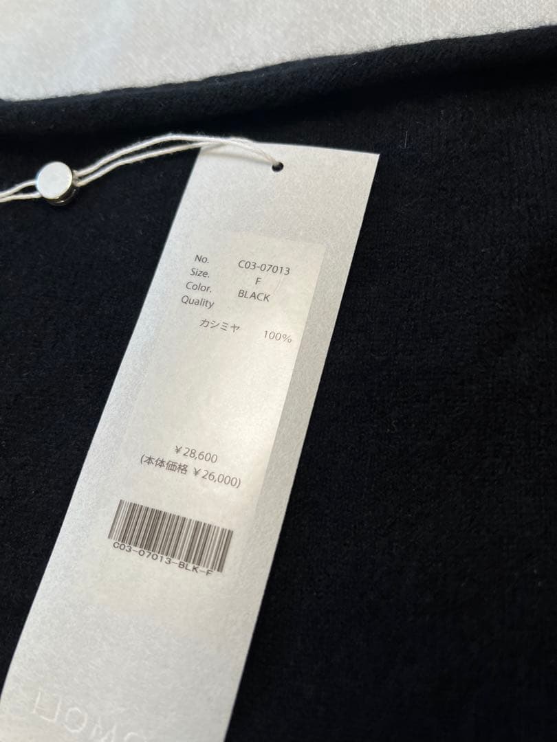 ●試着のみ【comoli】25aw カシミヤネックウォーマー ブラック