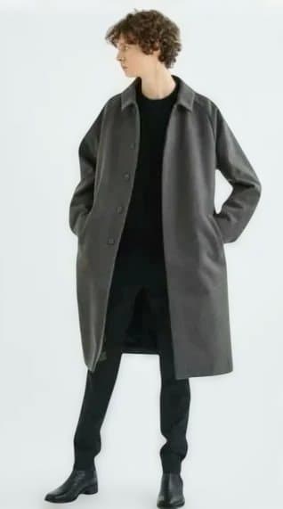 最終値下げ　ATTACHMENT オーバーサイズバルマカーンコート グレー
