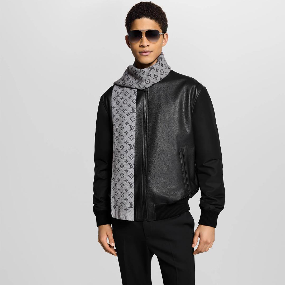 LOUIS VUITTON マフラー ウール100% モノグラムクラシック