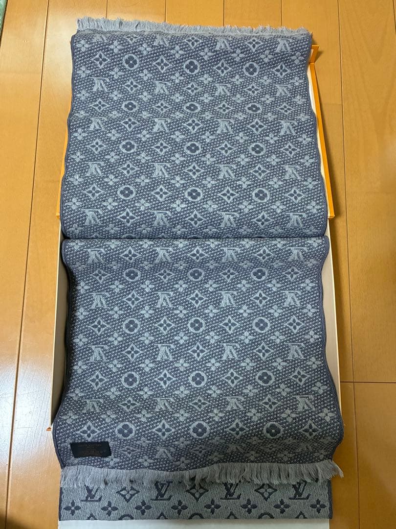 LOUIS VUITTON マフラー ウール100% モノグラムクラシック
