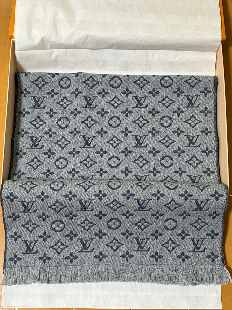 LOUIS VUITTON マフラー ウール100% モノグラムクラシック
