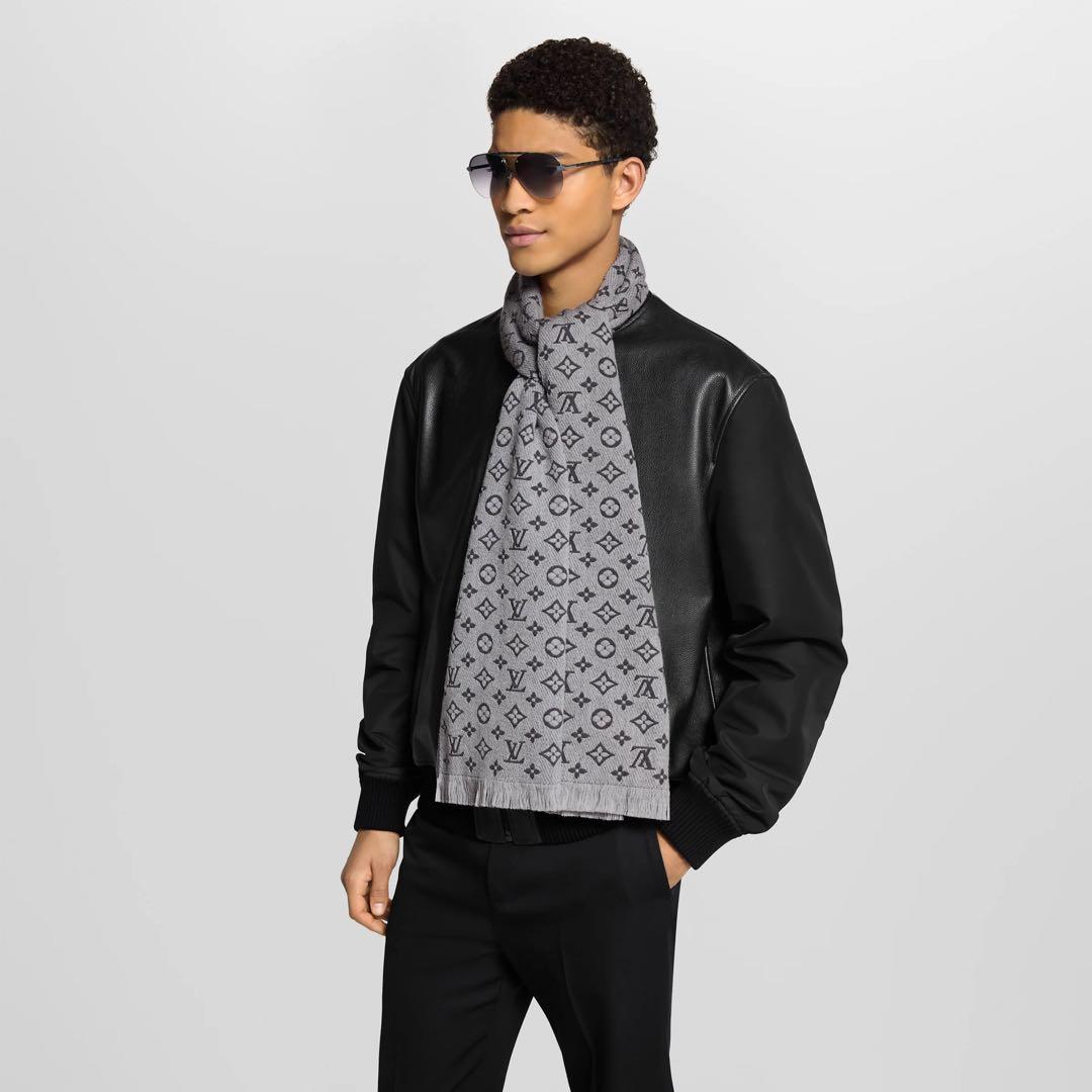 LOUIS VUITTON マフラー ウール100% モノグラムクラシック