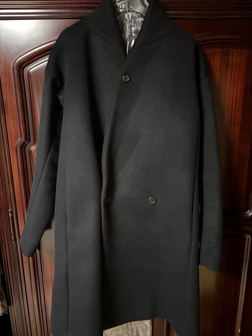 送料込✨美品　エトセンス　BLK/黒 ダブルブレスト チェスターコート