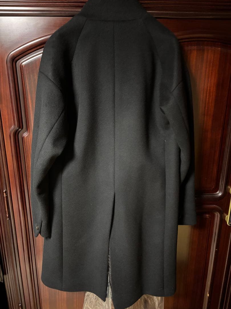 送料込✨美品　エトセンス　BLK/黒 ダブルブレスト チェスターコート