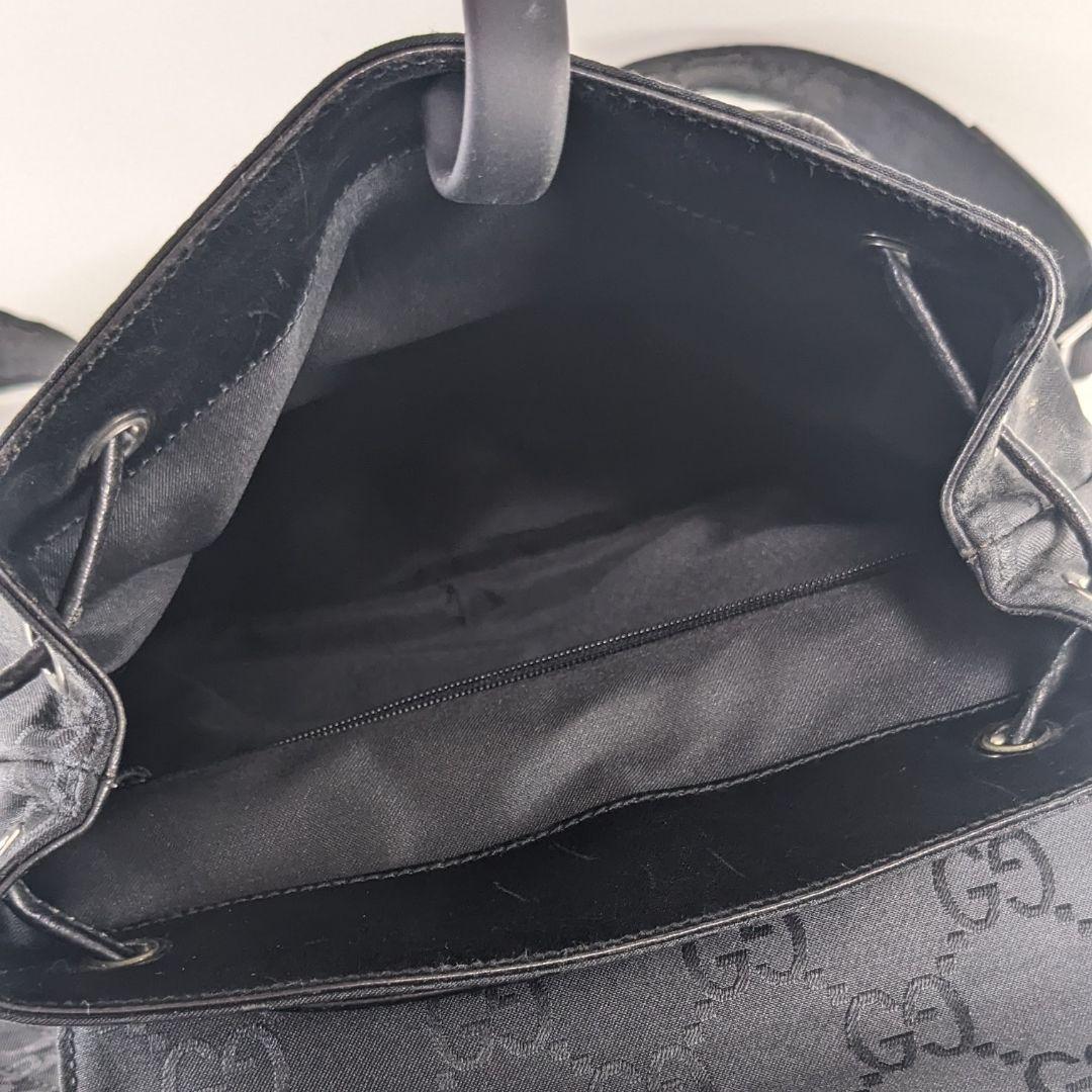 美品　グッチ リュックサック GG柄 レザー　ナイロン バッグ バックパック
