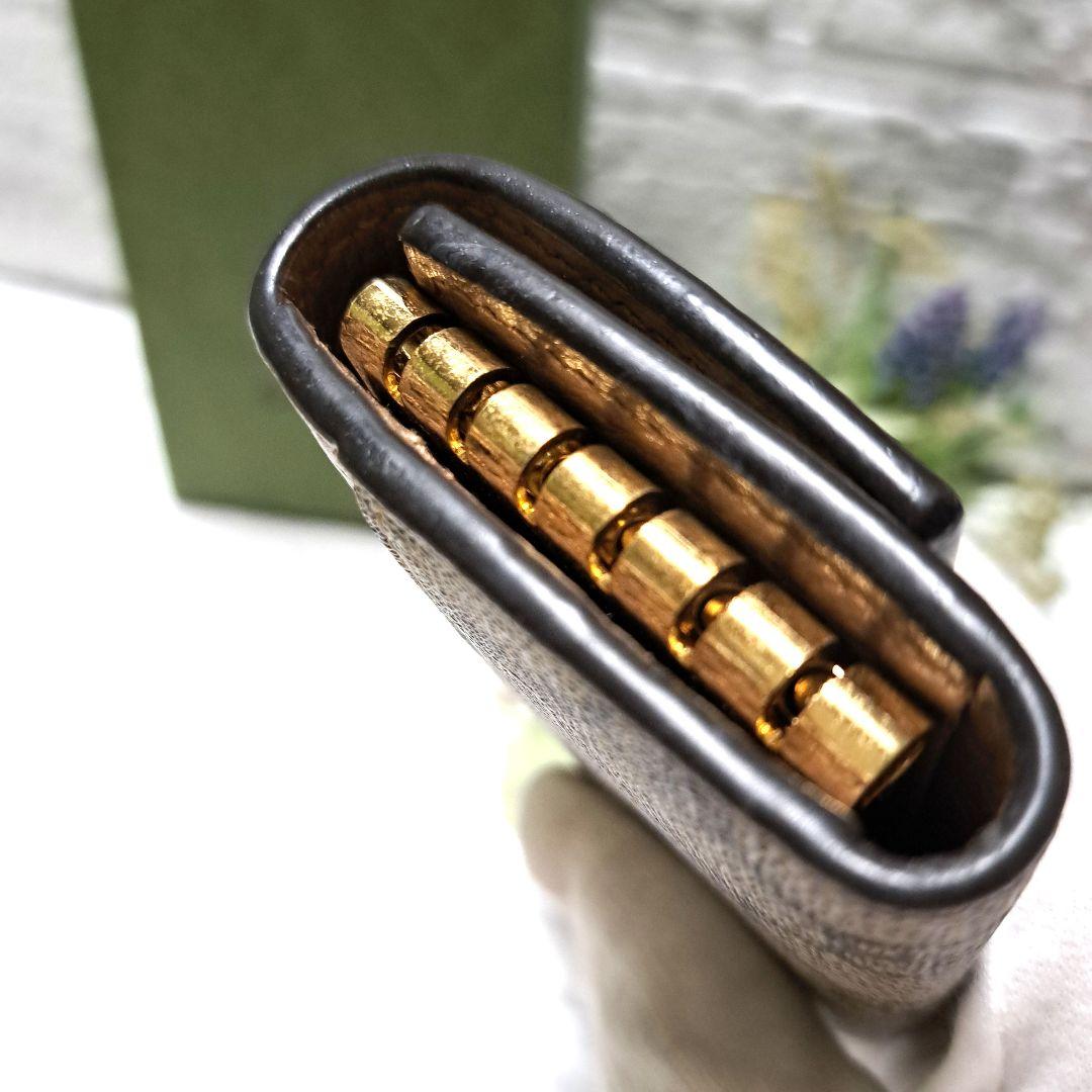 ✨️美品✨️グッチ6連キーケース　バイカラー　ダスティーGGスプリームマーモント