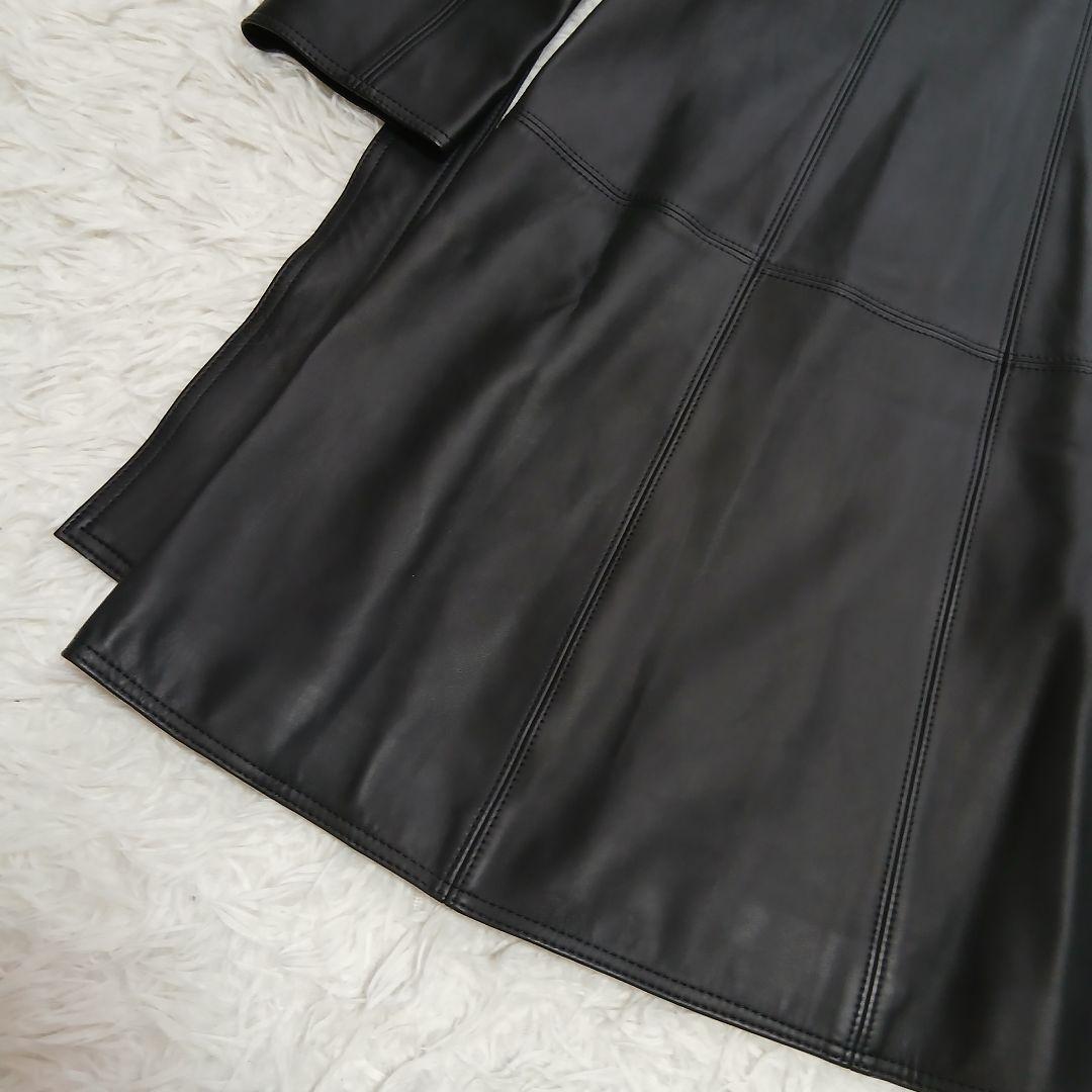 【Theory】現行タグ　オールシープレザー　ロングチェスターコート　ベルト付