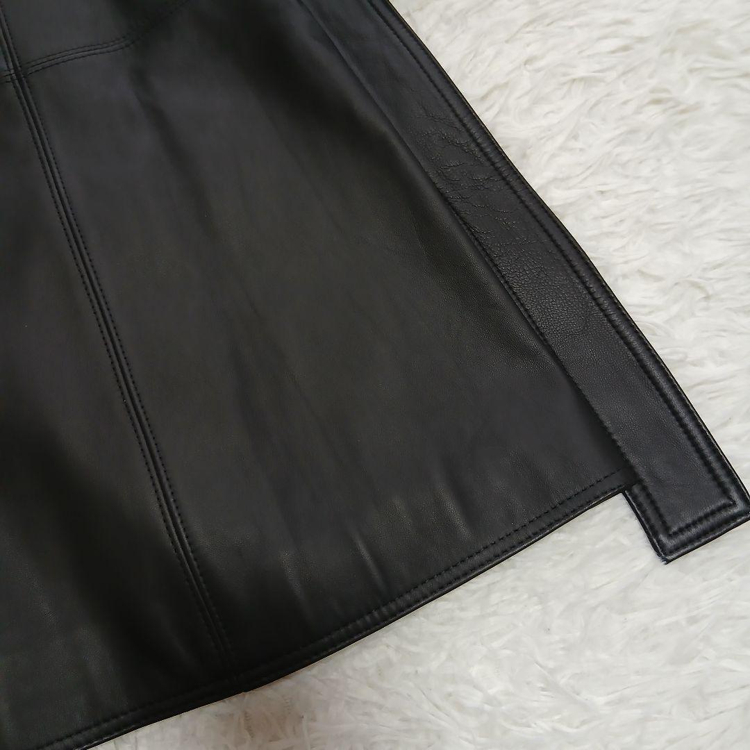 【Theory】現行タグ　オールシープレザー　ロングチェスターコート　ベルト付