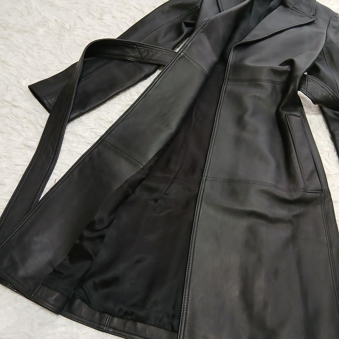 【Theory】現行タグ　オールシープレザー　ロングチェスターコート　ベルト付